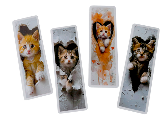 cat bookmark set of four