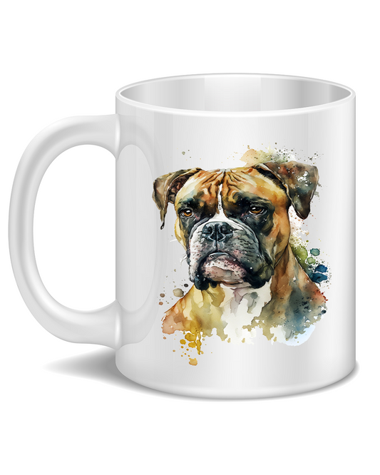 boxer dog printed mug