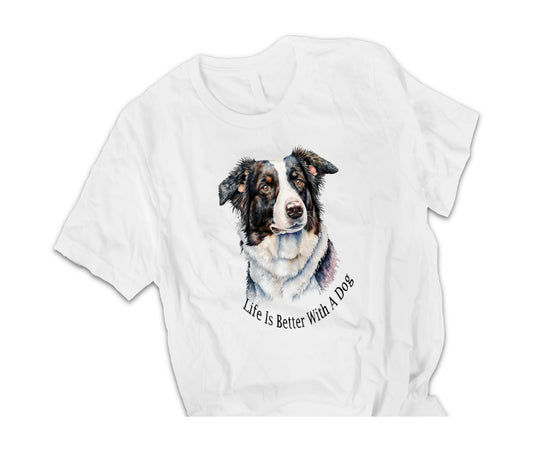 Collie Dog Printed T Shirt