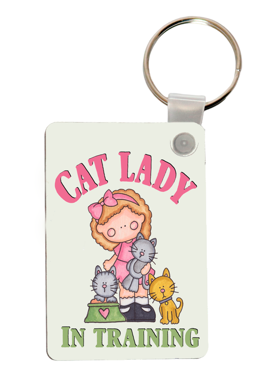 Cat Lady printed keyring