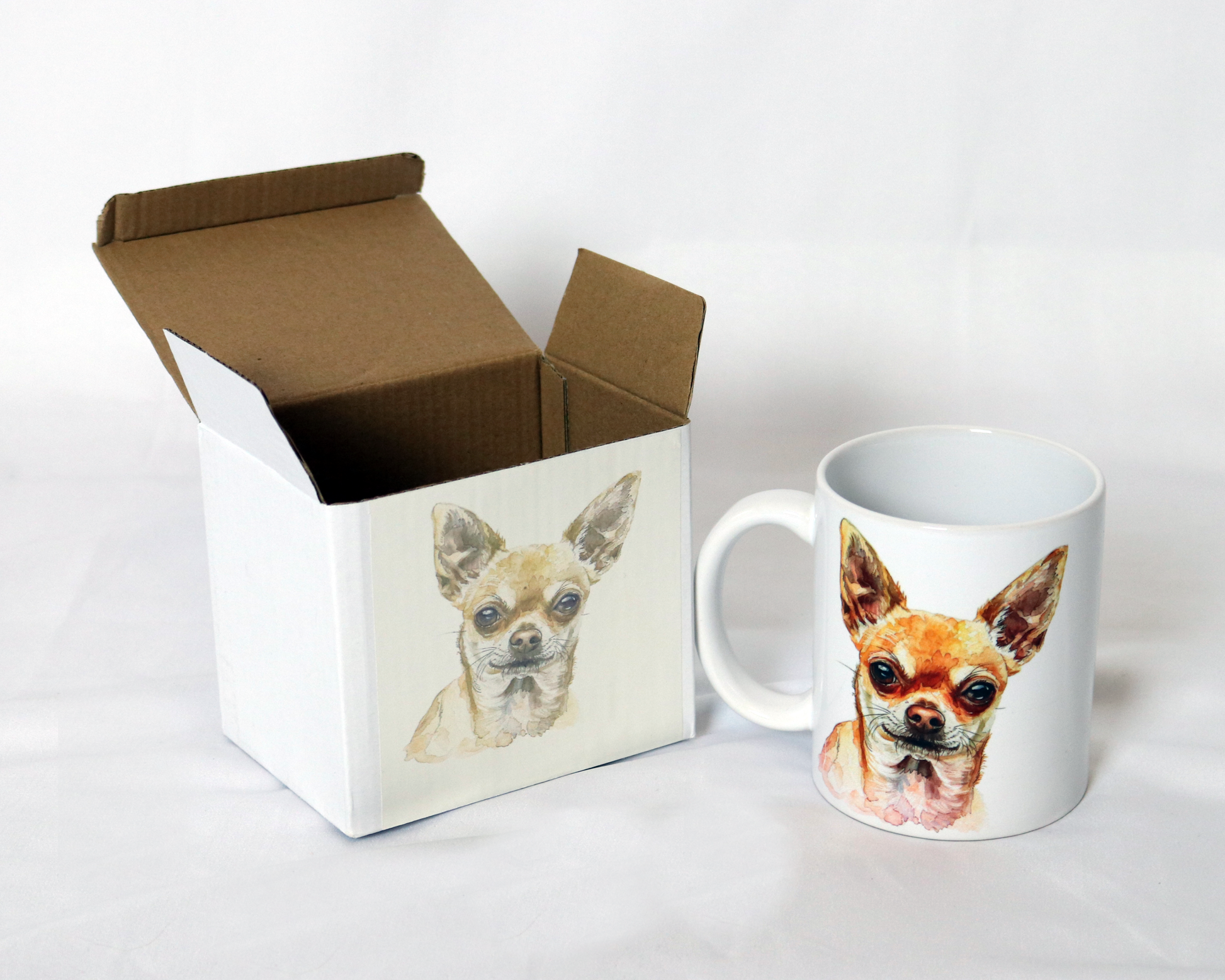 Chihuahua printed mug with gift box