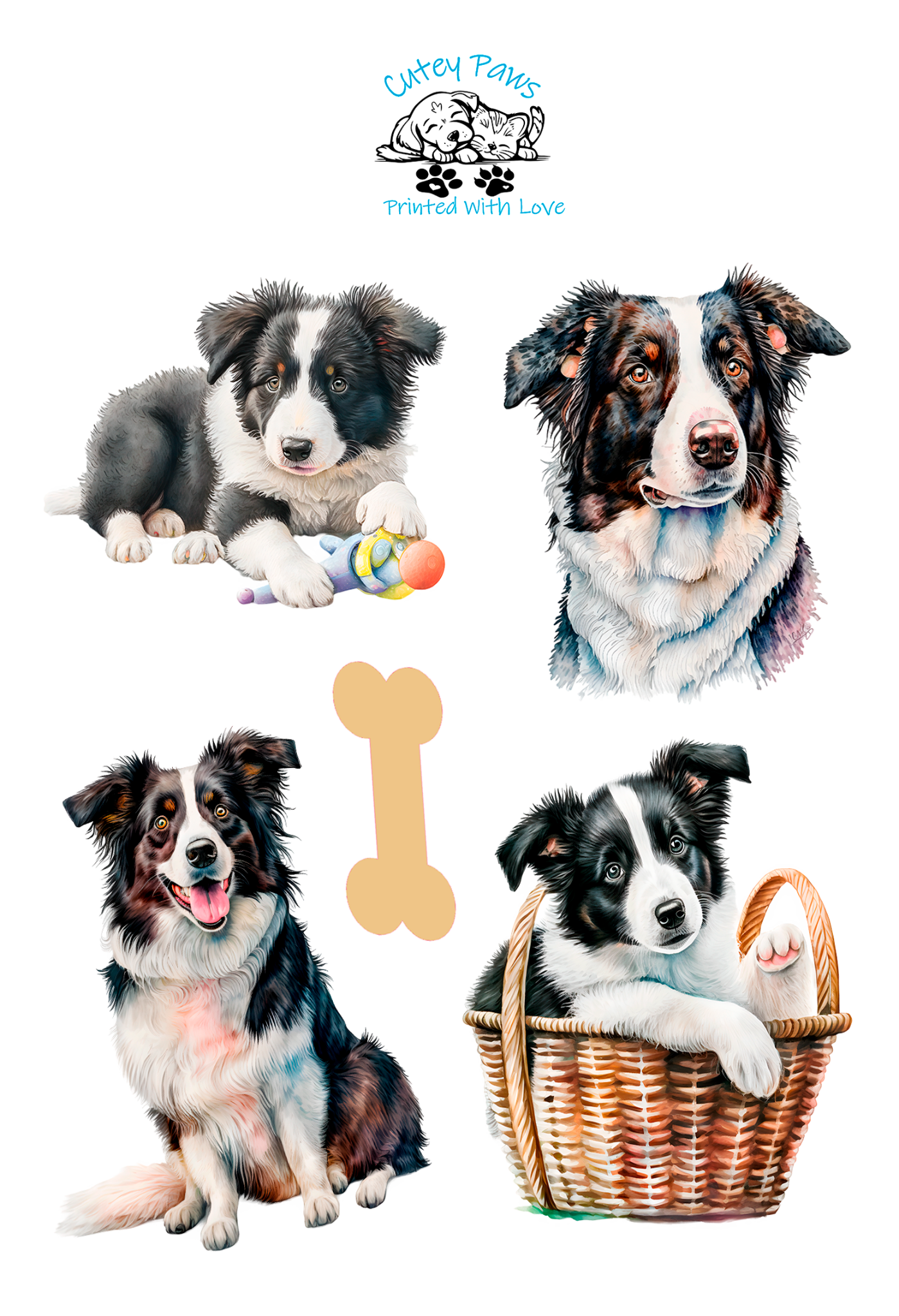 Collie Dog Glossy Stickers
