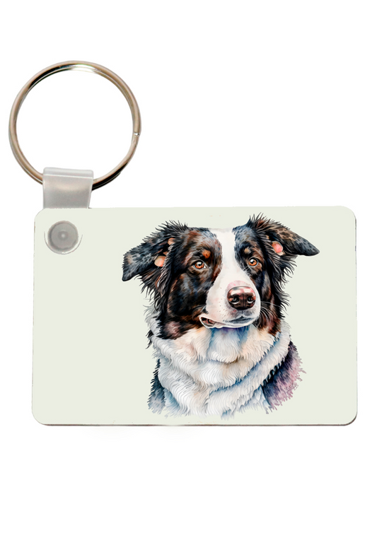 Collie Dog printed keyring