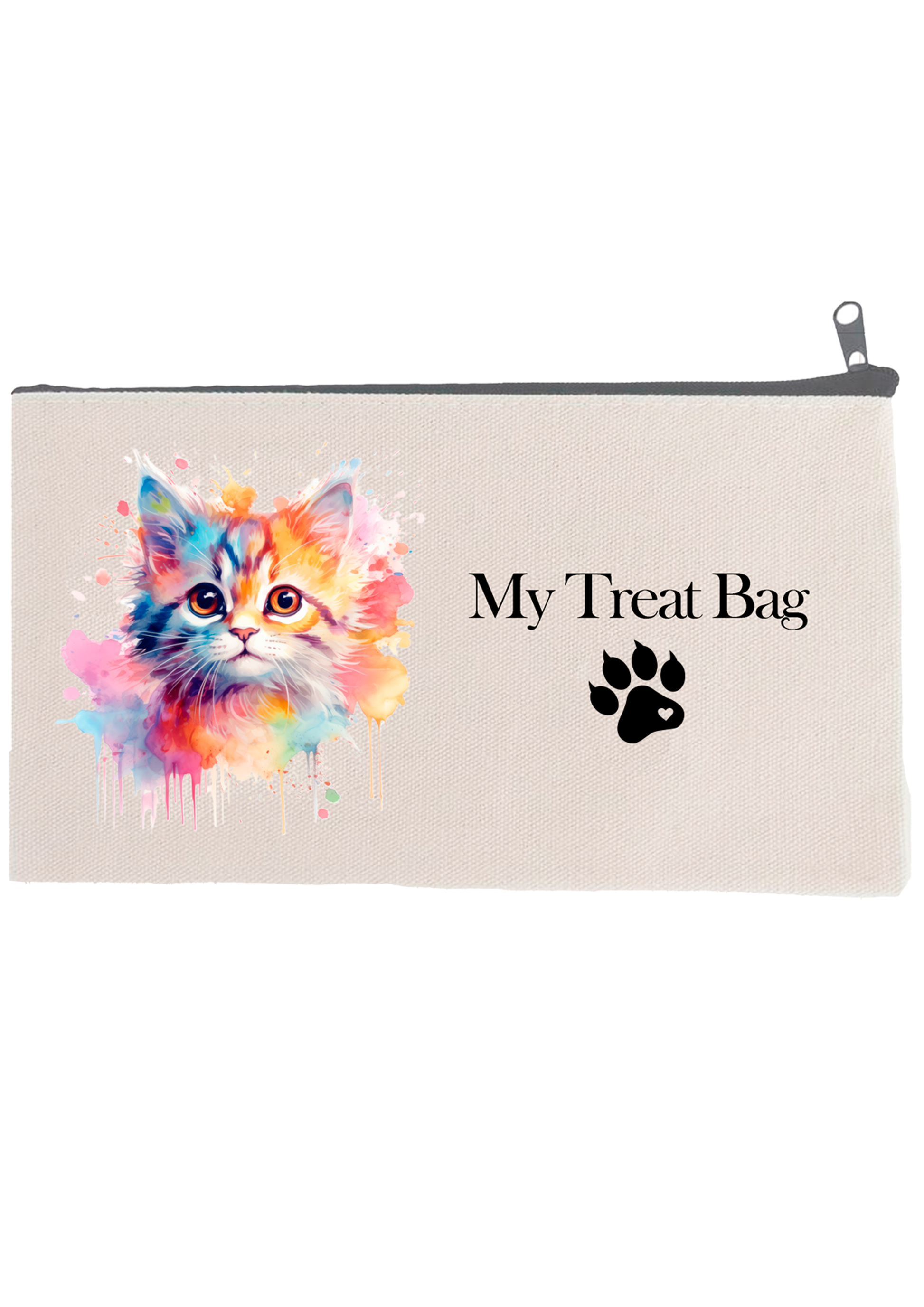 watercolour kitten printed treat bag