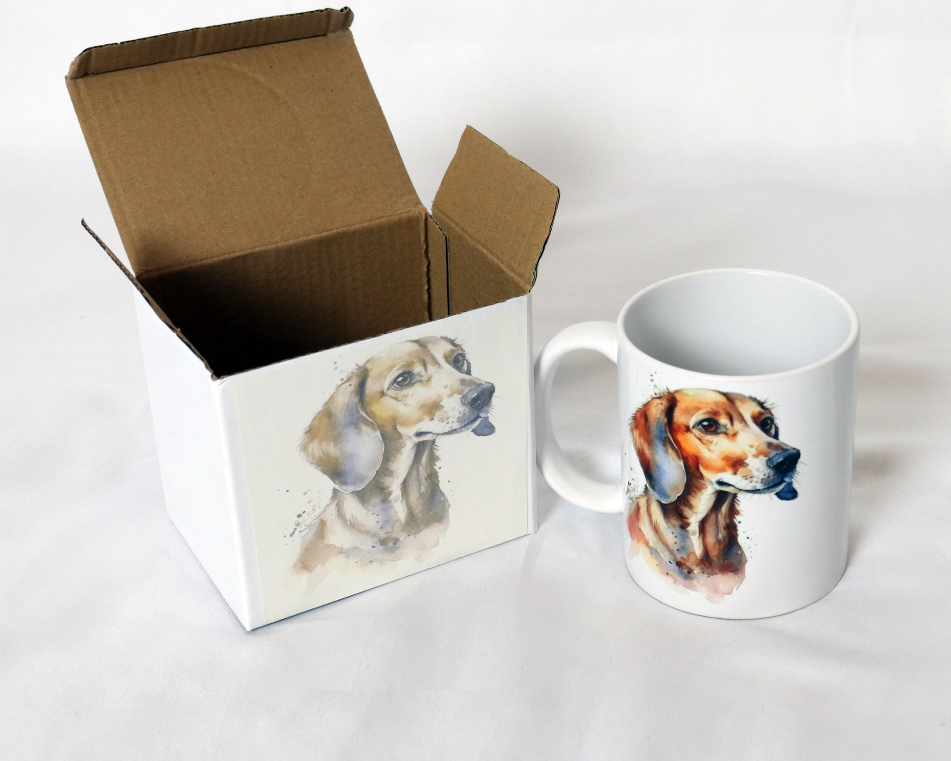 Dachshund printed mug with gift box