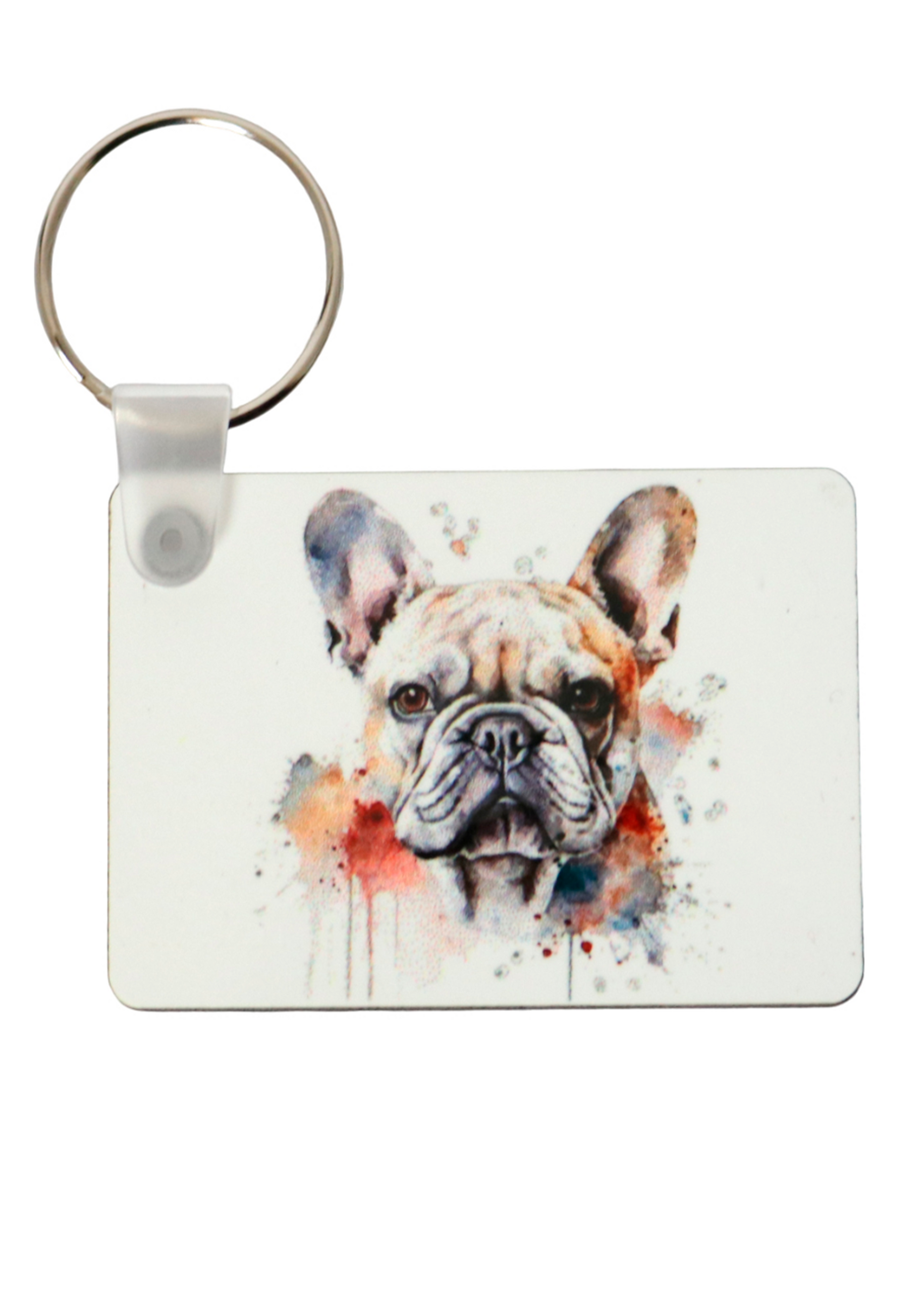 French Bulldog printed keyring