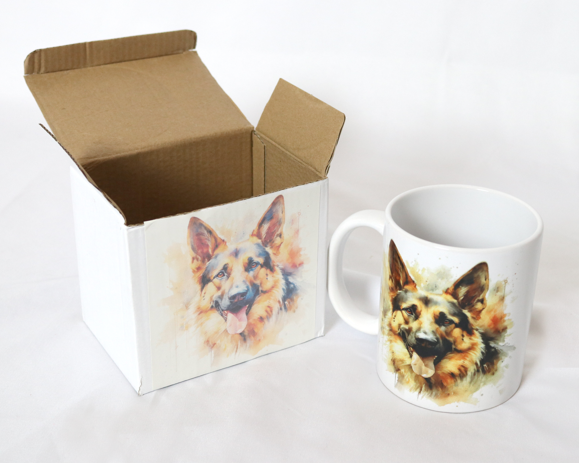 German Shepherd printed mug with gift box