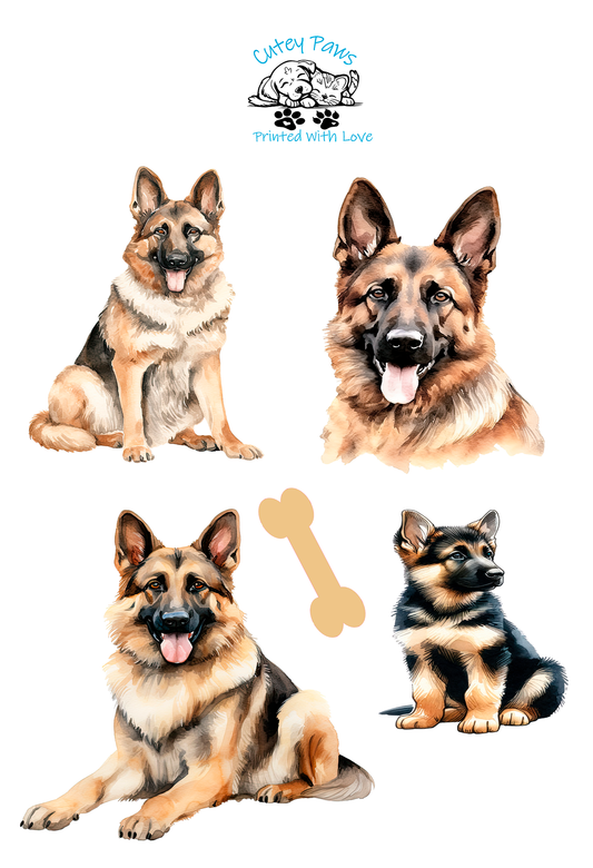 german shepherd self adhesive stickers