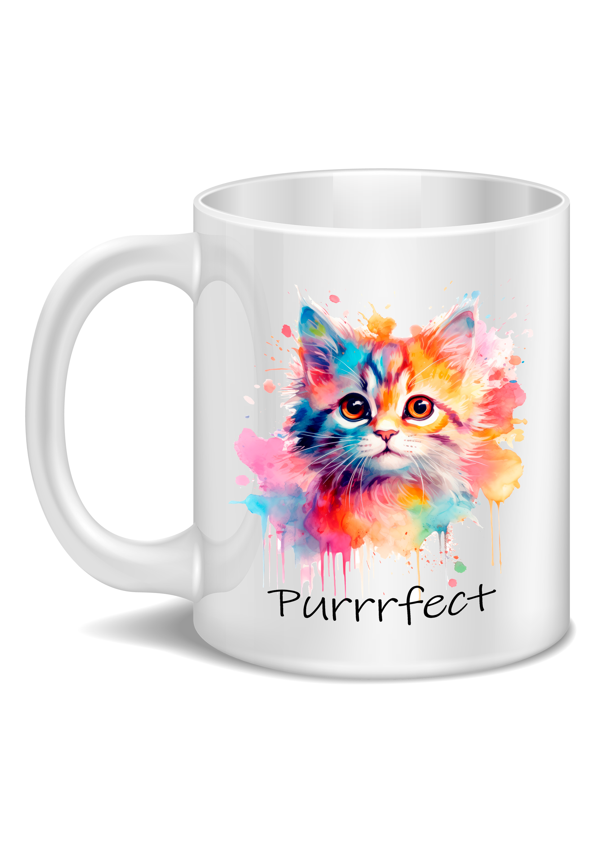 printed mug watercolour cat print 