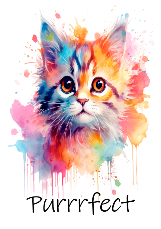 Print - Purrfect Watercolour