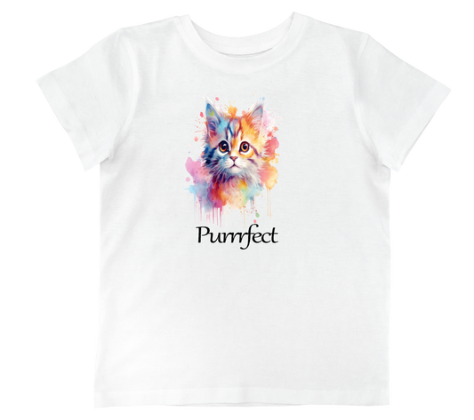 Watercolour kitten printed t-shirt