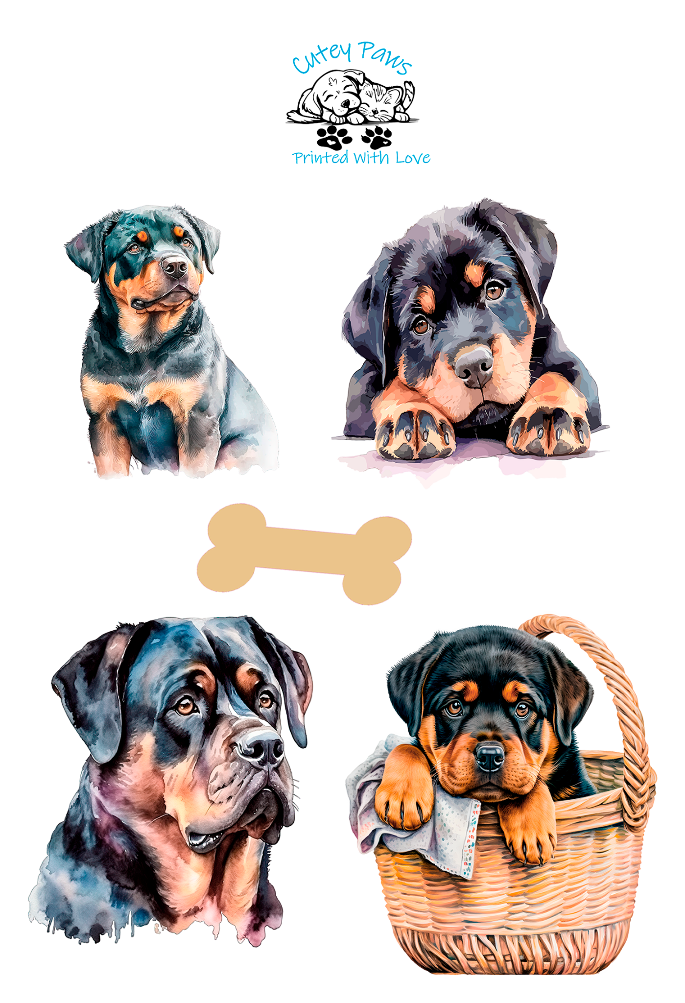 Rottweiler glossy stickers