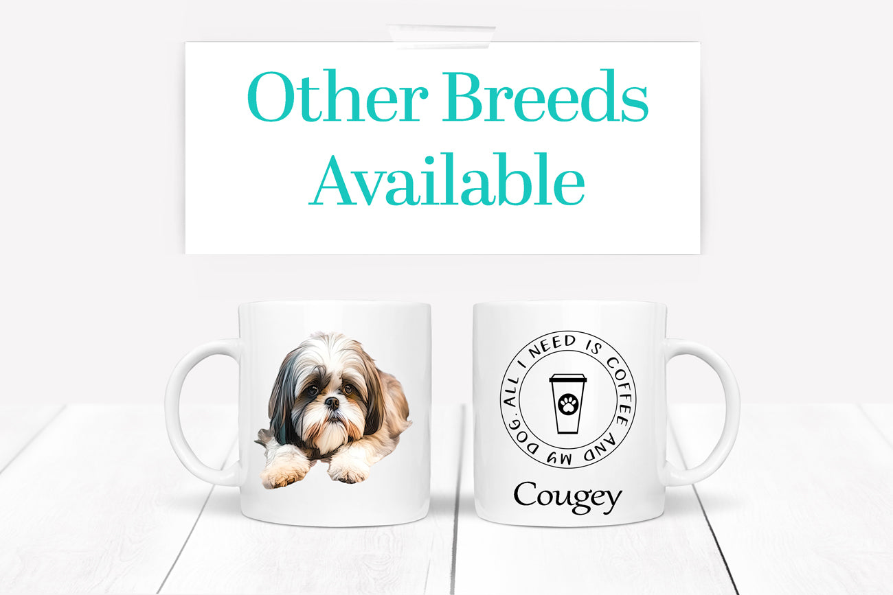 shih tzu printed mug showing both sides of mug