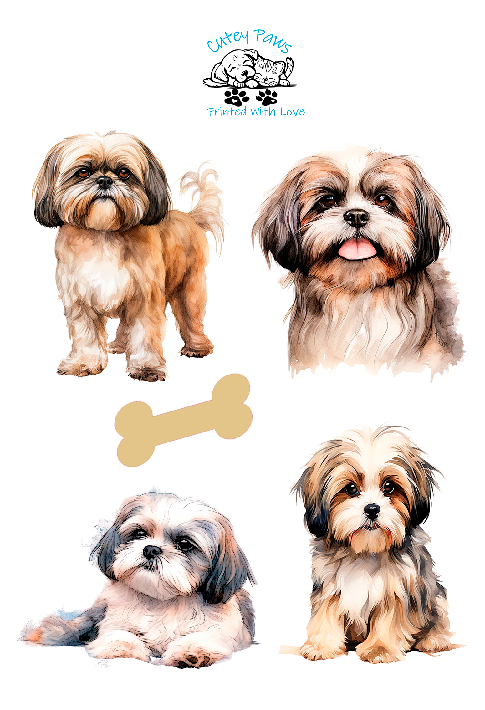 shih tzu stickers £2.95 pack of 10